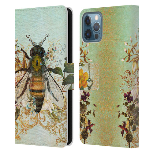 Jena DellaGrottaglia Insects Bee Garden Leather Book Wallet Case Cover For Apple iPhone 12 / iPhone 12 Pro