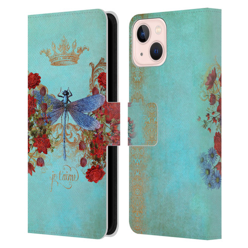 Jena DellaGrottaglia Insects Dragonfly Garden Leather Book Wallet Case Cover For Apple iPhone 13