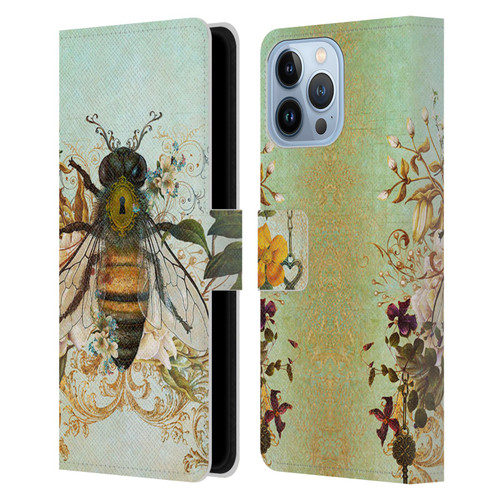 Jena DellaGrottaglia Insects Bee Garden Leather Book Wallet Case Cover For Apple iPhone 13 Pro Max
