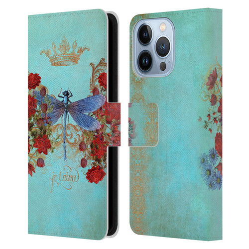 Jena DellaGrottaglia Insects Dragonfly Garden Leather Book Wallet Case Cover For Apple iPhone 13 Pro