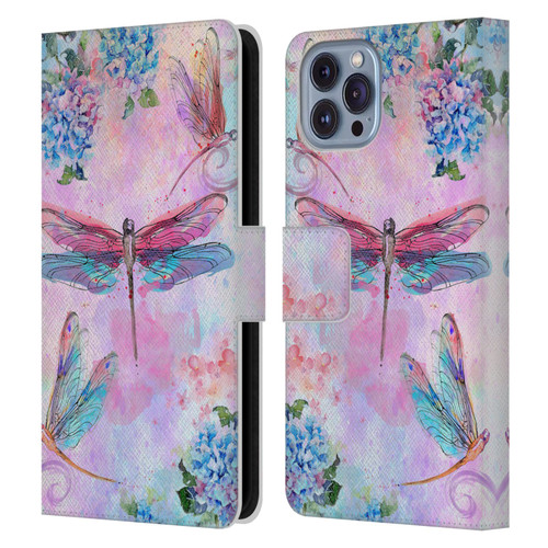 Jena DellaGrottaglia Insects Dragonflies Leather Book Wallet Case Cover For Apple iPhone 14