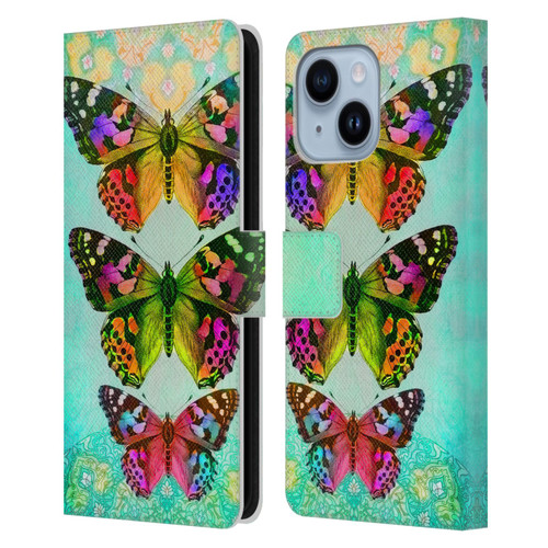 Jena DellaGrottaglia Insects Butterflies 2 Leather Book Wallet Case Cover For Apple iPhone 14 Plus