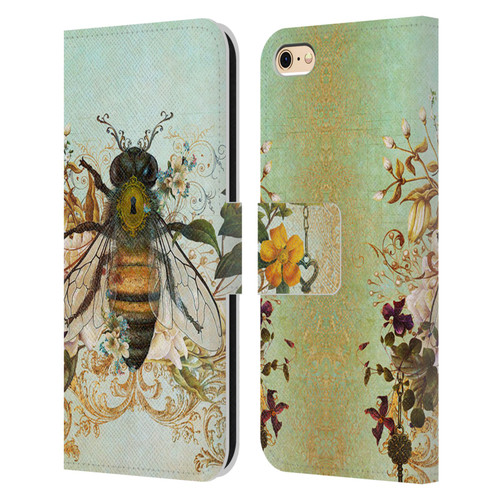 Jena DellaGrottaglia Insects Bee Garden Leather Book Wallet Case Cover For Apple iPhone 6 / iPhone 6s