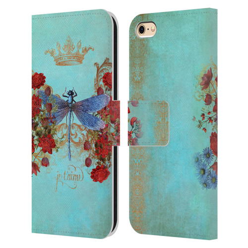 Jena DellaGrottaglia Insects Dragonfly Garden Leather Book Wallet Case Cover For Apple iPhone 6 / iPhone 6s