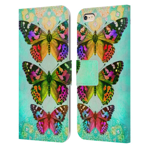 Jena DellaGrottaglia Insects Butterflies 2 Leather Book Wallet Case Cover For Apple iPhone 6 Plus / iPhone 6s Plus