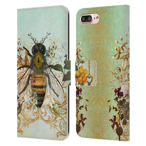 Jena DellaGrottaglia Insects Bee Garden Leather Book Wallet Case Cover For Apple iPhone 7 Plus / iPhone 8 Plus