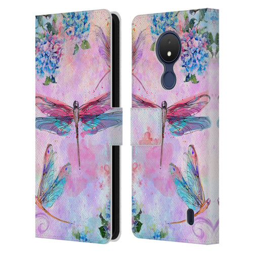 Jena DellaGrottaglia Insects Dragonflies Leather Book Wallet Case Cover For Nokia C21