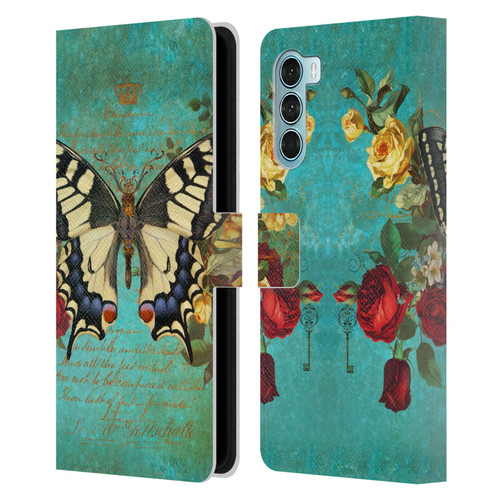 Jena DellaGrottaglia Insects Butterfly Garden Leather Book Wallet Case Cover For Motorola Edge S30 / Moto G200 5G