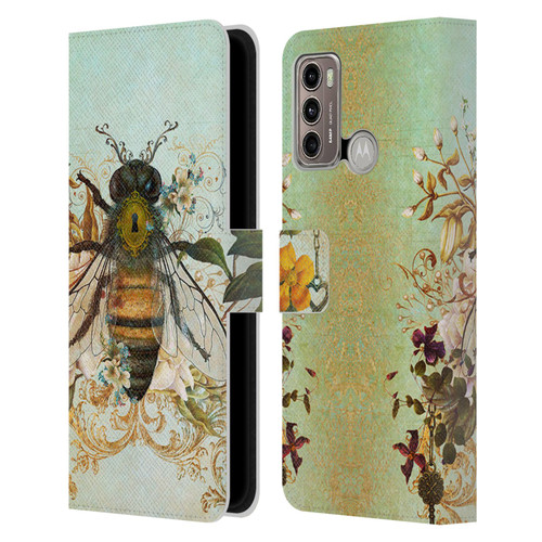 Jena DellaGrottaglia Insects Bee Garden Leather Book Wallet Case Cover For Motorola Moto G60 / Moto G40 Fusion