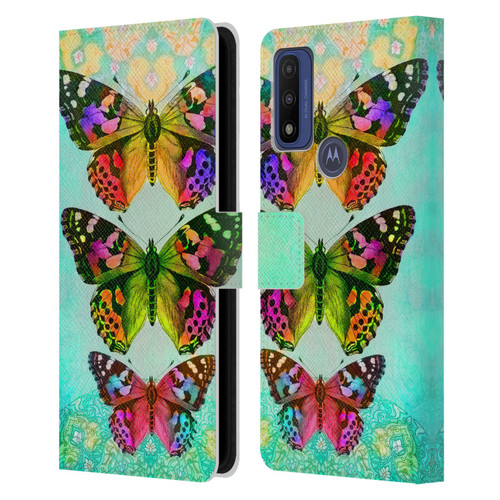 Jena DellaGrottaglia Insects Butterflies 2 Leather Book Wallet Case Cover For Motorola G Pure