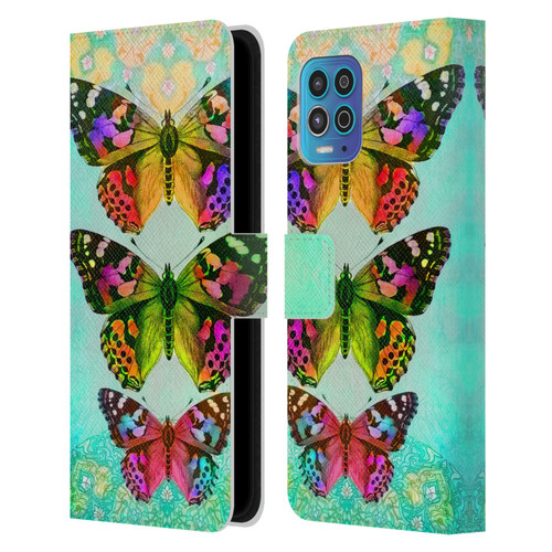 Jena DellaGrottaglia Insects Butterflies 2 Leather Book Wallet Case Cover For Motorola Moto G100