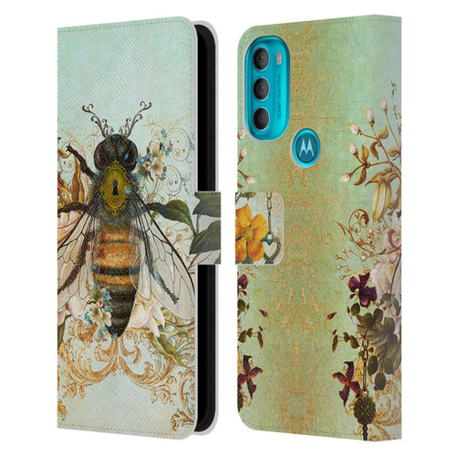 Jena DellaGrottaglia Insects Bee Garden Leather Book Wallet Case Cover For Motorola Moto G71 5G