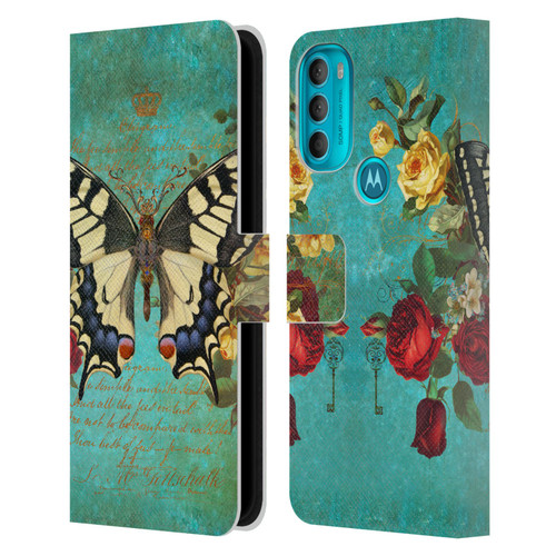 Jena DellaGrottaglia Insects Butterfly Garden Leather Book Wallet Case Cover For Motorola Moto G71 5G