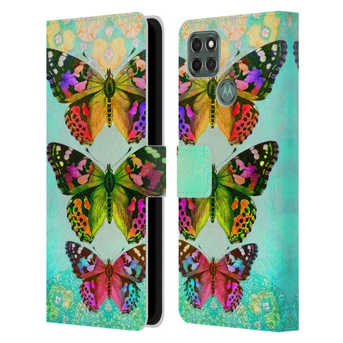 Jena DellaGrottaglia Insects Butterflies 2 Leather Book Wallet Case Cover For Motorola Moto G9 Power