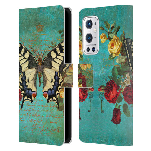 Jena DellaGrottaglia Insects Butterfly Garden Leather Book Wallet Case Cover For OnePlus 9 Pro