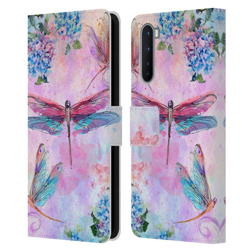 Jena DellaGrottaglia Insects Dragonflies Leather Book Wallet Case Cover For OnePlus Nord 5G