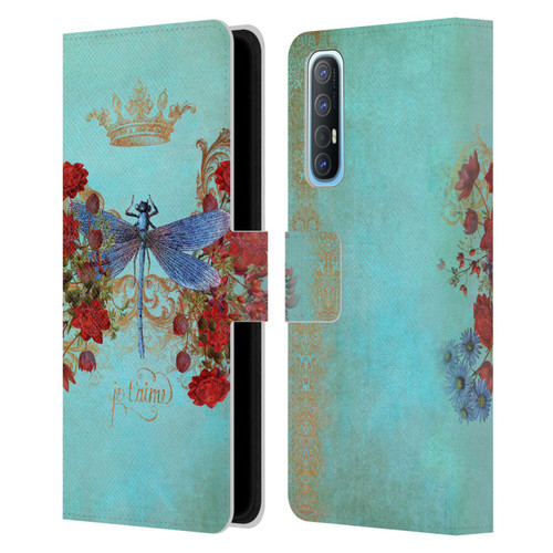 Jena DellaGrottaglia Insects Dragonfly Garden Leather Book Wallet Case Cover For OPPO Find X2 Neo 5G