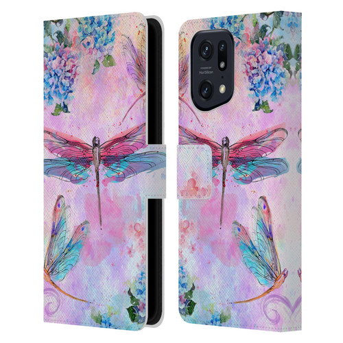 Jena DellaGrottaglia Insects Dragonflies Leather Book Wallet Case Cover For OPPO Find X5 Pro