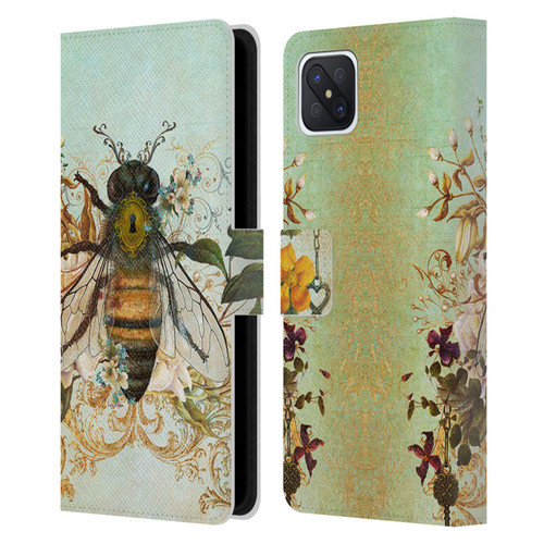 Jena DellaGrottaglia Insects Bee Garden Leather Book Wallet Case Cover For OPPO Reno4 Z 5G