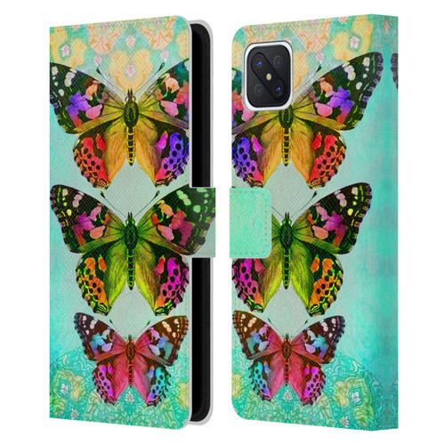 Jena DellaGrottaglia Insects Butterflies 2 Leather Book Wallet Case Cover For OPPO Reno4 Z 5G