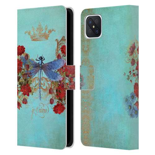 Jena DellaGrottaglia Insects Dragonfly Garden Leather Book Wallet Case Cover For OPPO Reno4 Z 5G