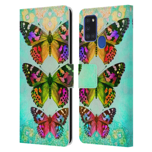 Jena DellaGrottaglia Insects Butterflies 2 Leather Book Wallet Case Cover For Samsung Galaxy A21s (2020)