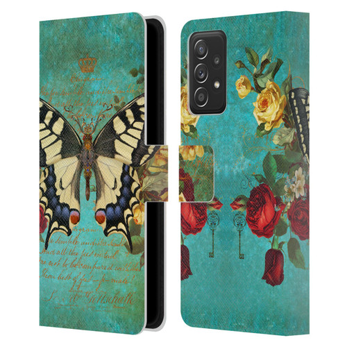 Jena DellaGrottaglia Insects Butterfly Garden Leather Book Wallet Case Cover For Samsung Galaxy A52 / A52s / 5G (2021)