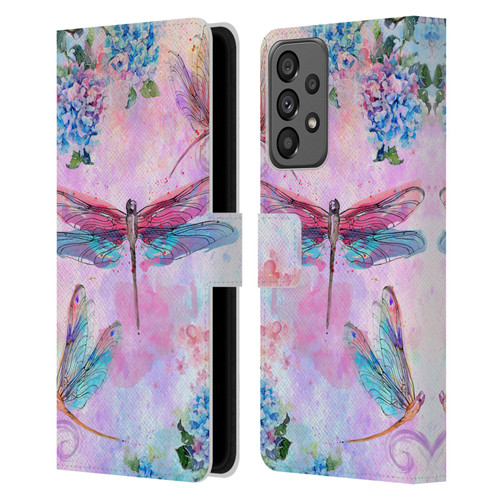 Jena DellaGrottaglia Insects Dragonflies Leather Book Wallet Case Cover For Samsung Galaxy A73 5G (2022)