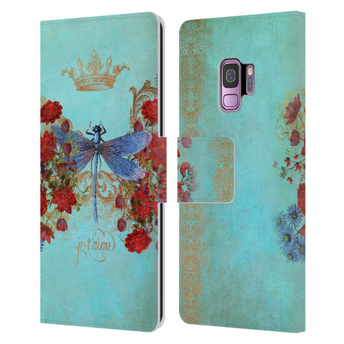 Jena DellaGrottaglia Insects Dragonfly Garden Leather Book Wallet Case Cover For Samsung Galaxy S9