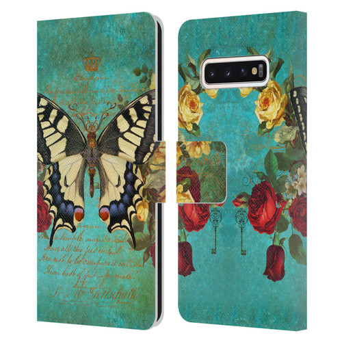 Jena DellaGrottaglia Insects Butterfly Garden Leather Book Wallet Case Cover For Samsung Galaxy S10