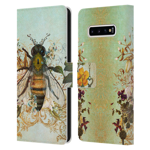 Jena DellaGrottaglia Insects Bee Garden Leather Book Wallet Case Cover For Samsung Galaxy S10+ / S10 Plus