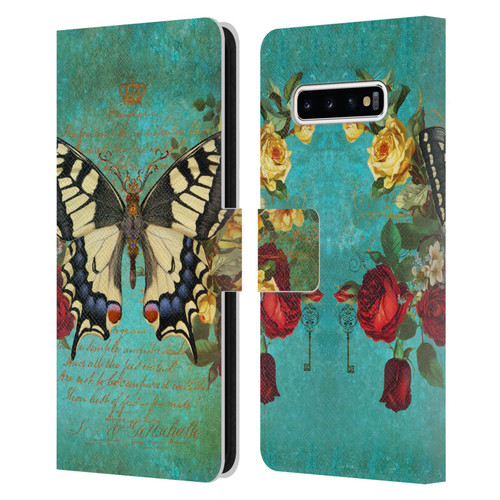 Jena DellaGrottaglia Insects Butterfly Garden Leather Book Wallet Case Cover For Samsung Galaxy S10+ / S10 Plus