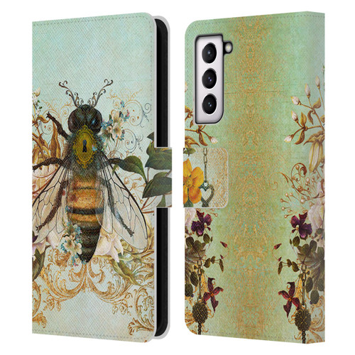 Jena DellaGrottaglia Insects Bee Garden Leather Book Wallet Case Cover For Samsung Galaxy S21 5G