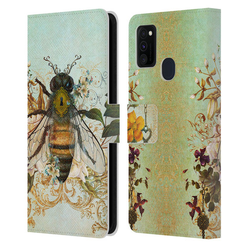 Jena DellaGrottaglia Insects Bee Garden Leather Book Wallet Case Cover For Samsung Galaxy M30s (2019)/M21 (2020)