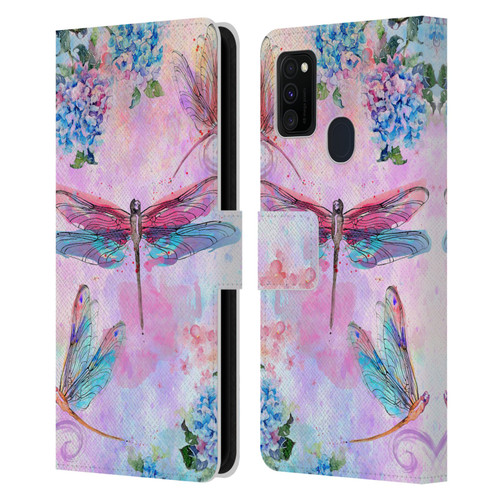 Jena DellaGrottaglia Insects Dragonflies Leather Book Wallet Case Cover For Samsung Galaxy M30s (2019)/M21 (2020)