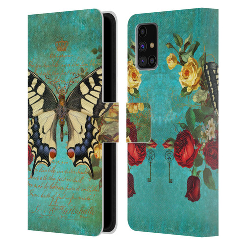 Jena DellaGrottaglia Insects Butterfly Garden Leather Book Wallet Case Cover For Samsung Galaxy M31s (2020)