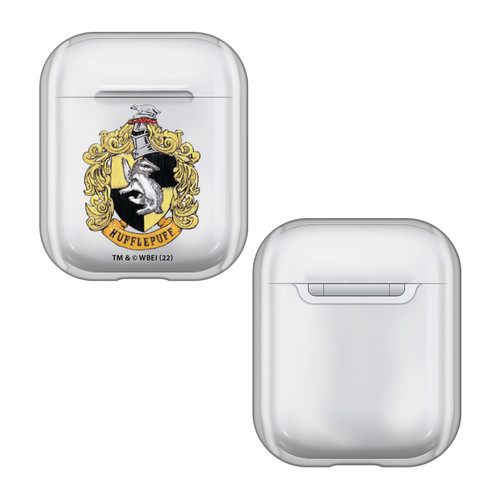 Harry Potter Crests And Shields Hufflepuff Clear Hard Crystal Cover Case for Apple AirPods 1 1st Gen / 2 2nd Gen Charging Case