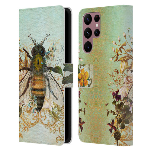 Jena DellaGrottaglia Insects Bee Garden Leather Book Wallet Case Cover For Samsung Galaxy S22 Ultra 5G
