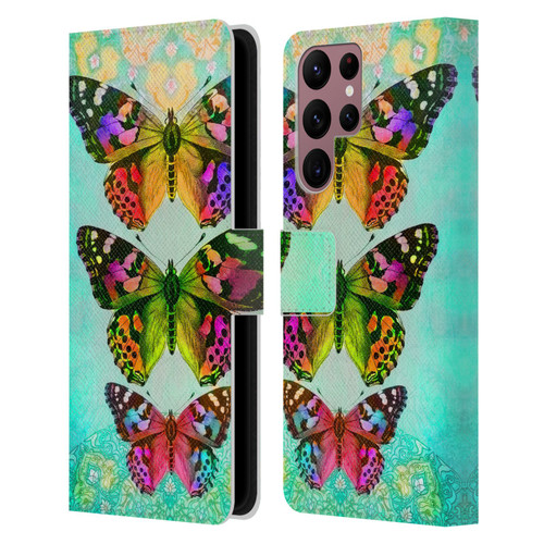 Jena DellaGrottaglia Insects Butterflies 2 Leather Book Wallet Case Cover For Samsung Galaxy S22 Ultra 5G