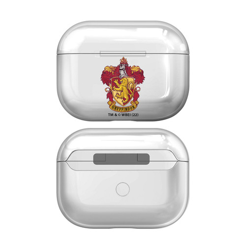 Harry Potter Crests And Shields Gryffindor Clear Hard Crystal Cover Case for Apple AirPods Pro Charging Case