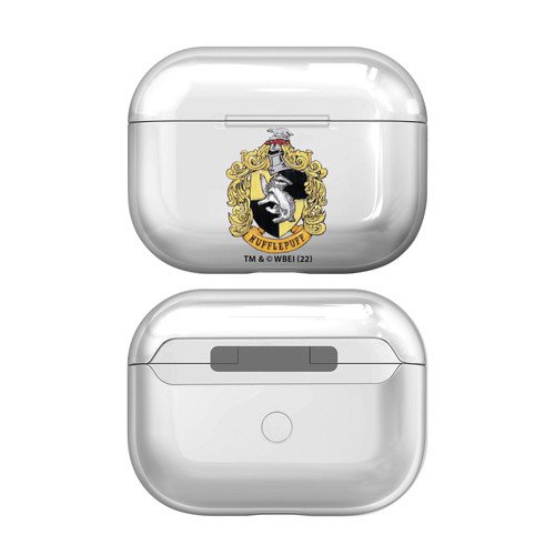 Harry Potter Crests And Shields Hufflepuff Clear Hard Crystal Cover Case for Apple AirPods Pro Charging Case