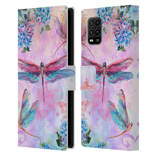 Jena DellaGrottaglia Insects Dragonflies Leather Book Wallet Case Cover For Xiaomi Mi 10 Lite 5G