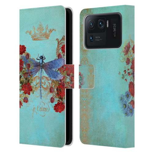 Jena DellaGrottaglia Insects Dragonfly Garden Leather Book Wallet Case Cover For Xiaomi Mi 11 Ultra