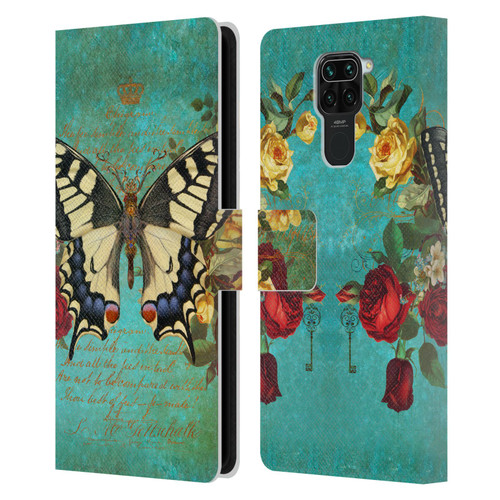 Jena DellaGrottaglia Insects Butterfly Garden Leather Book Wallet Case Cover For Xiaomi Redmi Note 9 / Redmi 10X 4G