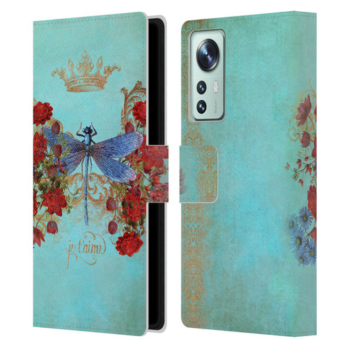 Jena DellaGrottaglia Insects Dragonfly Garden Leather Book Wallet Case Cover For Xiaomi 12