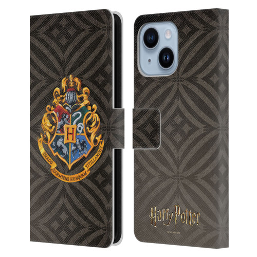 Harry Potter Prisoner Of Azkaban I Hogwarts Crest Leather Book Wallet Case Cover For Apple iPhone 14 Plus