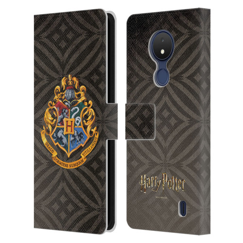 Harry Potter Prisoner Of Azkaban I Hogwarts Crest Leather Book Wallet Case Cover For Nokia C21
