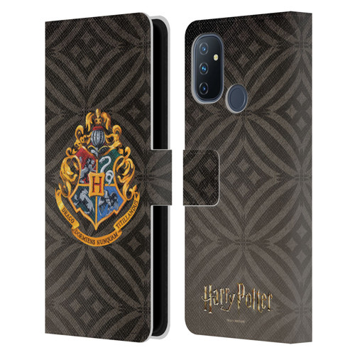 Harry Potter Prisoner Of Azkaban I Hogwarts Crest Leather Book Wallet Case Cover For OnePlus Nord N100