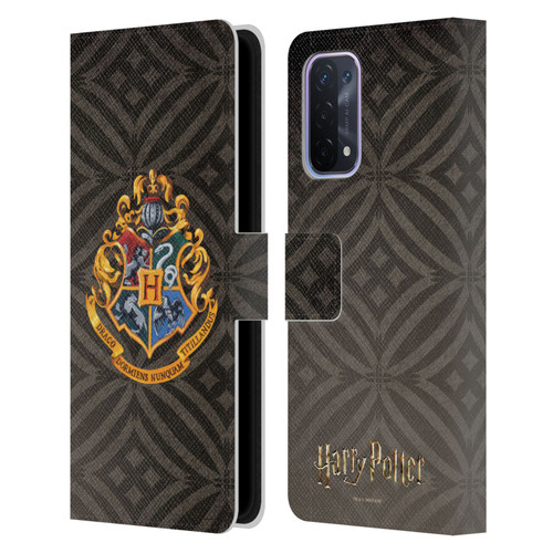 Harry Potter Prisoner Of Azkaban I Hogwarts Crest Leather Book Wallet Case Cover For OPPO A54 5G