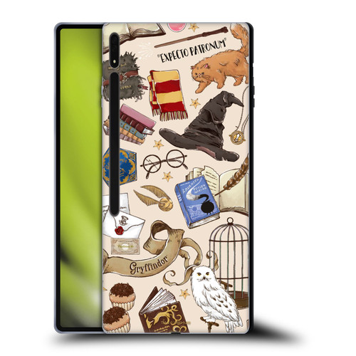 Harry Potter Deathly Hallows XXXVII Hogwarts Pattern Soft Gel Case for Samsung Galaxy Tab S8 Ultra